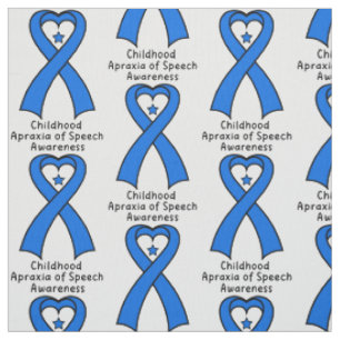 Childhood Apraxia of Speech Heart Ribbon with Star Fabric