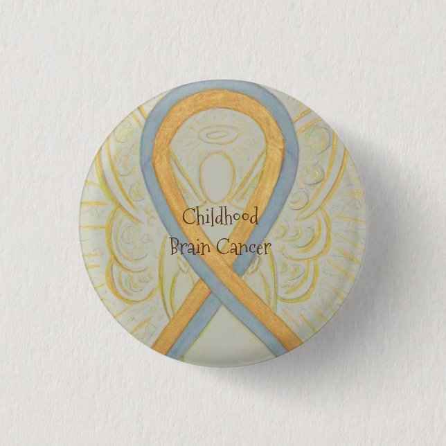 Childhood Brain Cancer Angel Awareness Ribbon Pins (Front)