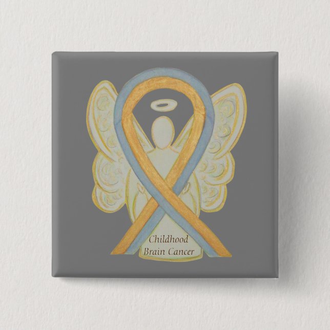 Childhood Brain Cancer Angel Awareness Ribbon Pins (Front)