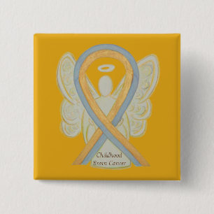 Childhood Brain Cancer Angel Awareness Ribbon Pins