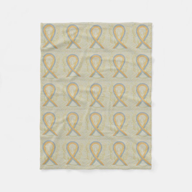Childhood Brain Cancer Awareness Ribbon Blankets (Front)