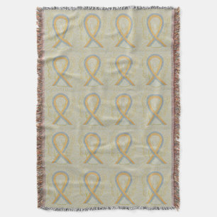 Childhood Brain Cancer Ribbon Throw Blankets
