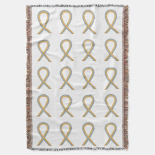 Childhood Brain Cancer Ribbon Throw Blankets