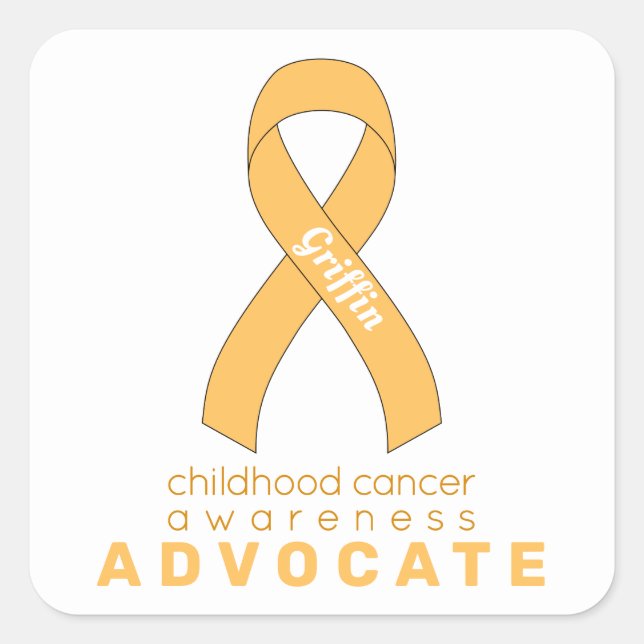 Childhood Cancer Advocate White Square Sticker (Front)