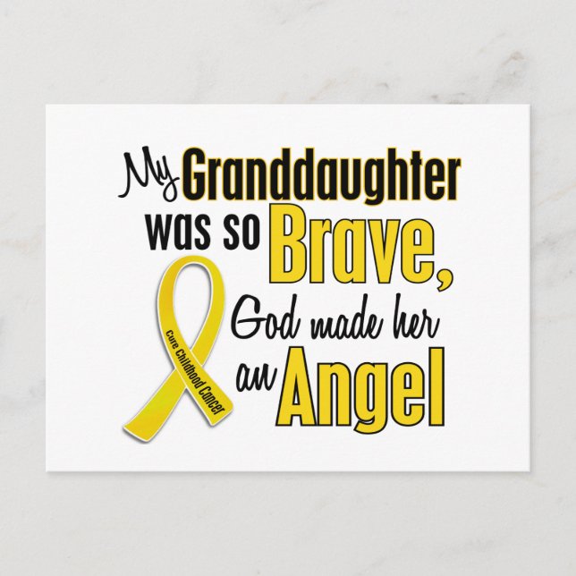 Childhood Cancer ANGEL 1 Granddaughter Postcard (Front)
