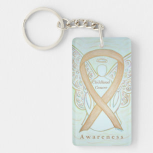 Childhood Cancer Angel Awareness Ribbon Keychain