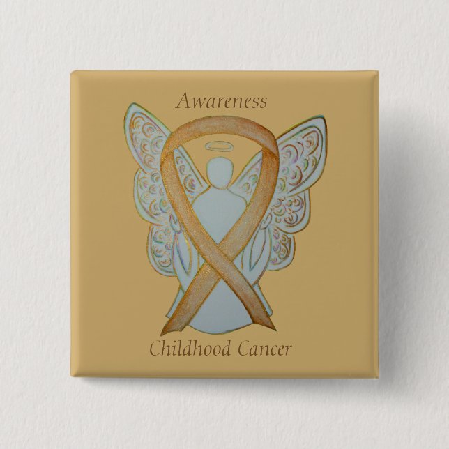 Childhood Cancer Angel Gold Awareness Ribbon Pins (Front)