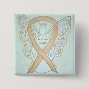 Childhood Cancer Angel Gold Awareness Ribbon Pins