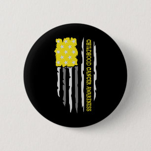 Childhood Cancer Awareness American US Flag 6 Cm Round Badge