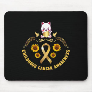 childhood cancer awareness beautiful cat gold canc mouse mat