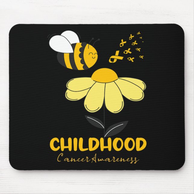 Childhood Cancer Awareness Bee Ribbon for Man Woma Mouse Mat (Front)