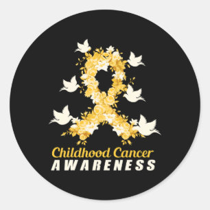 Childhood Cancer Awareness Birds  Classic Round Sticker