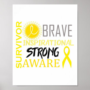 Childhood Cancer Awareness Brave Survivor Poster