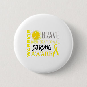 Childhood Cancer Awareness Brave Warrior  6 Cm Round Badge