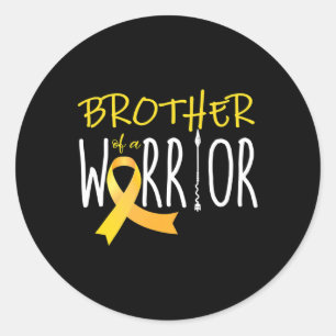 Childhood Cancer Awareness Brother Of A Warrior 1 Classic Round Sticker