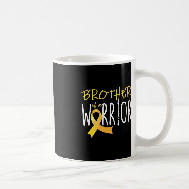 Childhood cancer awareness Brother of a warrior 1 Coffee Mug (Right)