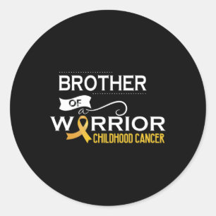 Childhood cancer awareness Brother of a warrior  Classic Round Sticker