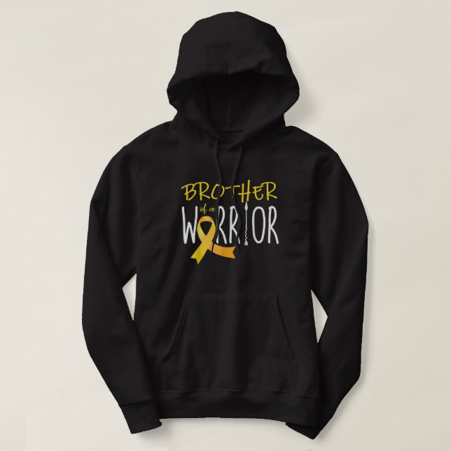 Childhood cancer awareness Brother of a warrior  Hoodie (Design Front)