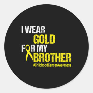 Childhood Cancer Awareness Brother Yellow Ribbon Classic Round Sticker