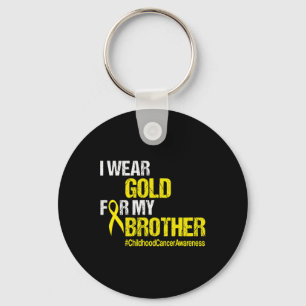Childhood Cancer Awareness  Brother Yellow Ribbon  Key Ring
