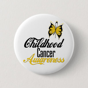 Childhood Cancer Awareness Butterfly 6 Cm Round Badge