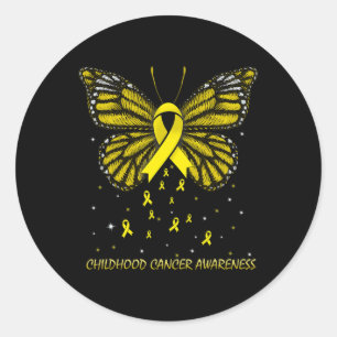 Childhood Cancer Awareness Butterfly  Classic Round Sticker