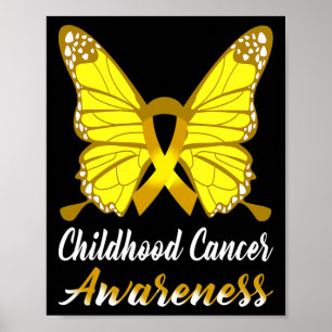Childhood Cancer Awareness Butterfly Ribbon Suppor Poster