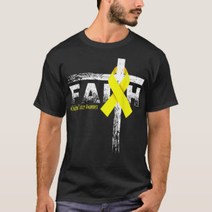 Childhood Cancer Awareness Christian Faith & Cross T-Shirt