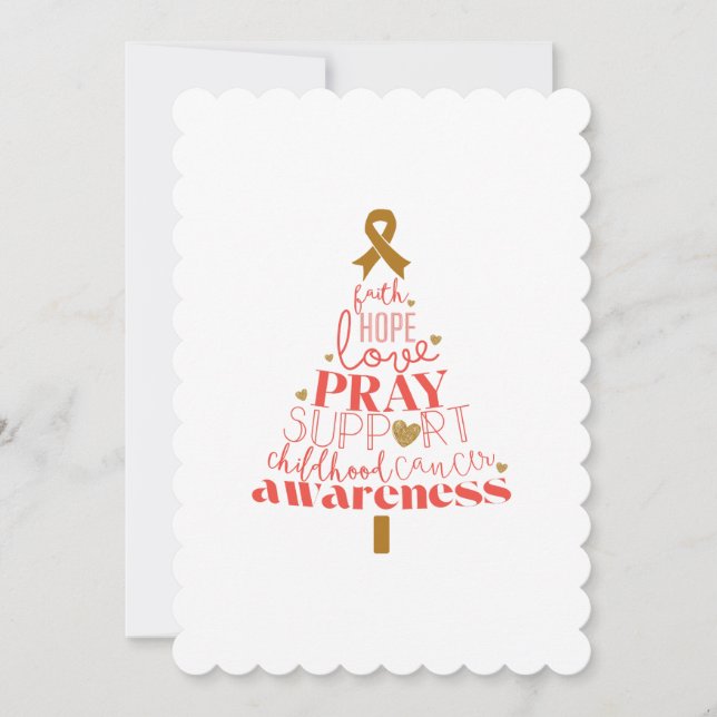 childhood cancer awareness Christmas Tree  Invitation (Front)