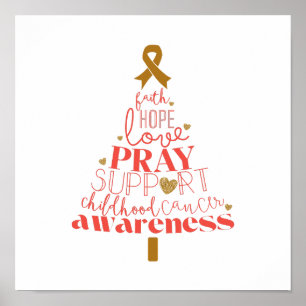 childhood cancer awareness Christmas Tree Poster