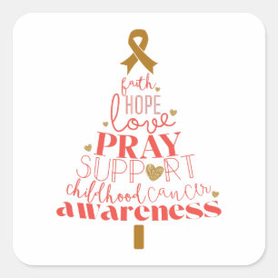childhood cancer awareness Christmas Tree Stickers