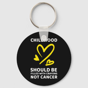 Childhood Cancer Awareness Crayons Not Cancer Key Ring