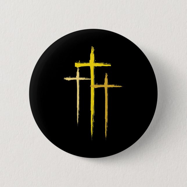Childhood Cancer Awareness Cross Christian Costume 6 Cm Round Badge (Front)