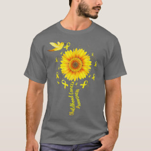 Childhood Cancer Awareness Cute Sunflower Hummingb T-Shirt