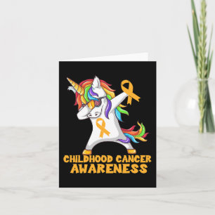 Childhood Cancer Awareness Dabbing Unicorn Warrior Card