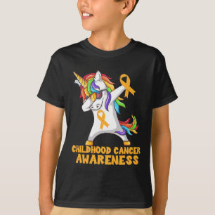 Childhood Cancer Awareness Dabbing Unicorn Warrior T-Shirt
