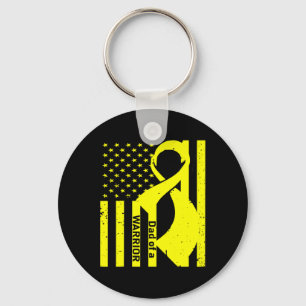 Childhood Cancer Awareness Dad of a WARRIOR Advoca Key Ring