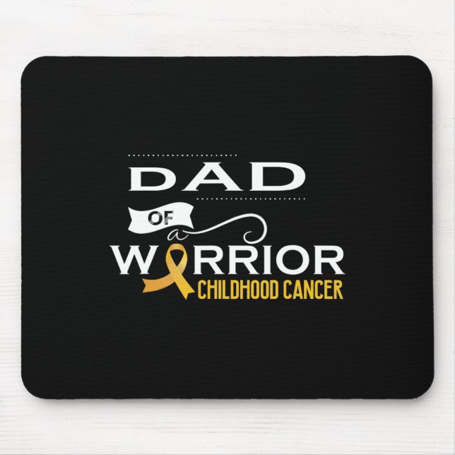 Childhood cancer awareness Dad of a warrior  Mouse Mat (Front)