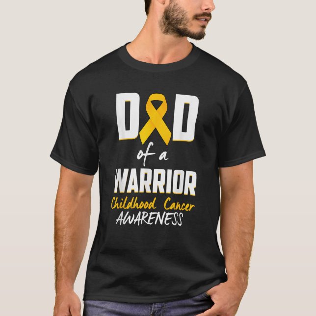 Childhood Cancer Awareness Dad of a Warrior Tee  (Front)