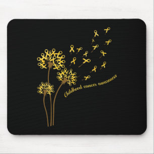 Childhood Cancer Awareness Dandelion Flower Gold R Mouse Mat