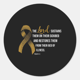 Childhood Cancer Awareness Faith Christian Gift Classic Round Sticker
