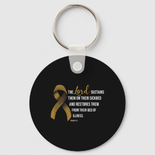 Childhood Cancer Awareness Faith Christian Gift Key Ring