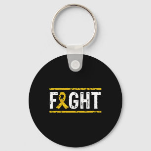 Childhood Cancer Awareness Fight Cancer Gold Ribbo Key Ring