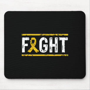 Childhood Cancer Awareness Fight Cancer Gold Ribbo Mouse Mat