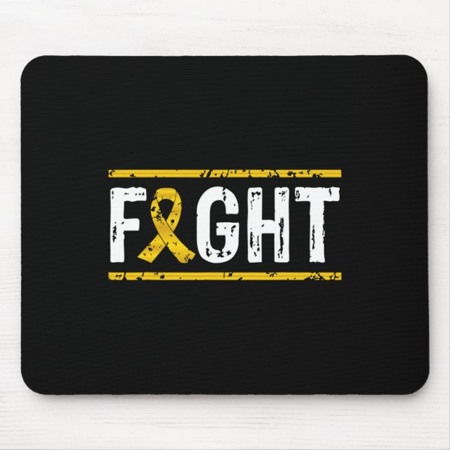 Childhood Cancer Awareness Fight Cancer Gold Ribbo Mouse Mat (Front)