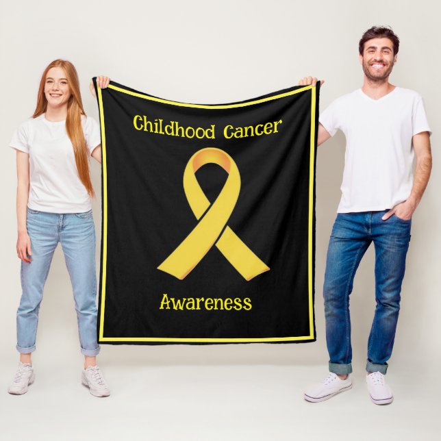 Childhood Cancer Awareness Fleece Blanket (In Situ)