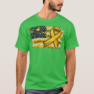 Childhood Cancer Awareness For Men American Flag G T-Shirt