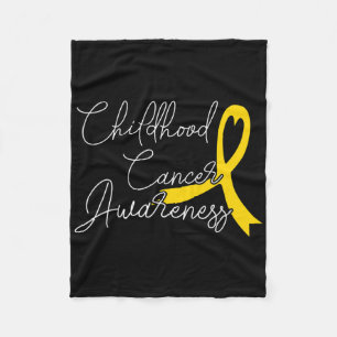 Childhood Cancer Awareness Gifts Yellow Ribbon Fleece Blanket