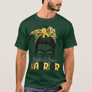 Childhood Cancer Awareness Girls Gold Ribbon Messy T-Shirt