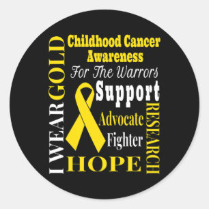 Childhood Cancer Awareness Gold for a Child Fight Classic Round Sticker